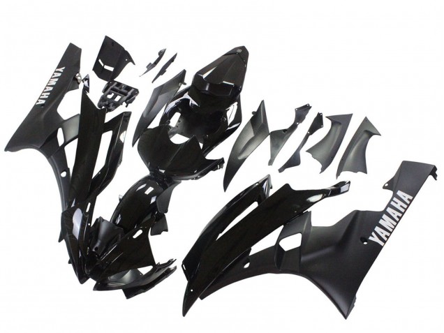 Glossy Black Matte Black 2006-2007 Yamaha YZF 600 R6 Motorcycle Fairings
