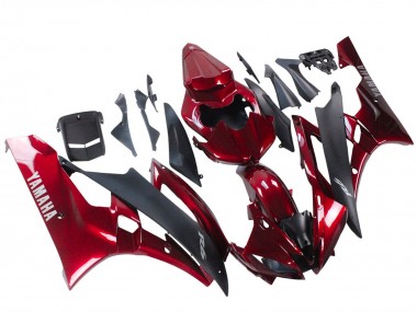 Red Matte Black 2006-2007 Yamaha YZF 600 R6 Motorcycle Fairing