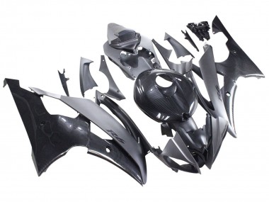 Grey Black Carbon Fiber Style 2008-2016 Yamaha YZF 600 R6 Motorcycle Fairings