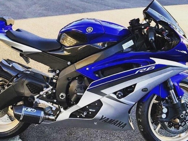 Silver Blue 2008-2016 Yamaha YZF 600 R6 Motorcycle Fairings