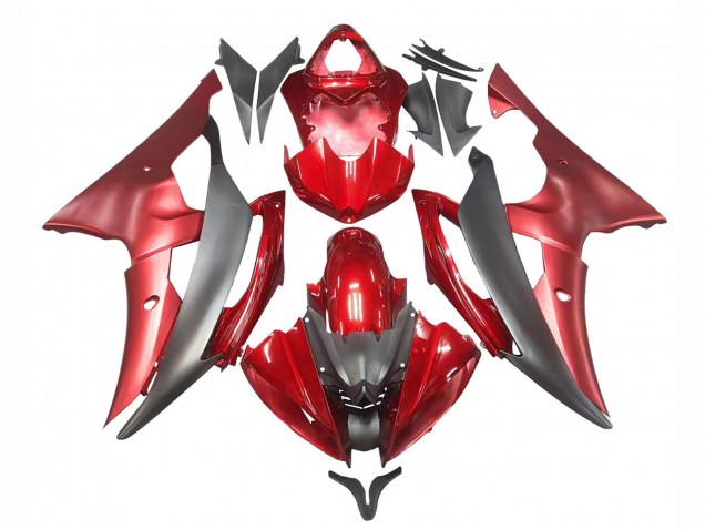 Red Grey 2008-2016 Yamaha YZF 600 R6 Motorcycle Fairings