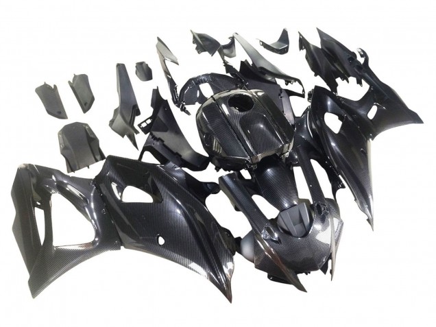 Black Carbon Fiber Carbon Fiber 2021-2024 Yamaha YZF R7 Motorcycle Fairings