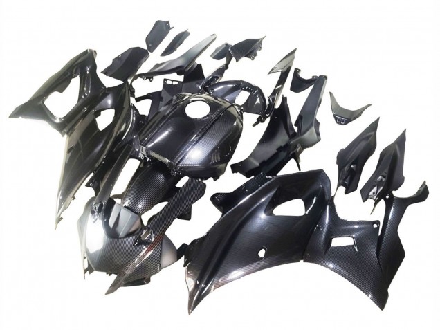 Black Carbon Fiber Carbon Fiber 2021-2024 Yamaha YZF R7 Motorcycle Fairings