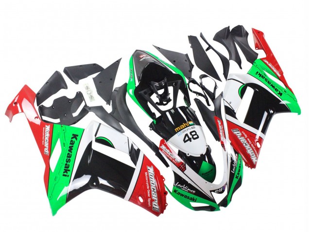 Green Red 2007-2008 Kawasaki ZX6R Motorcycle Fairings