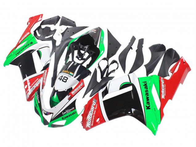 Green Red 2007-2008 Kawasaki ZX6R Motorcycle Fairings