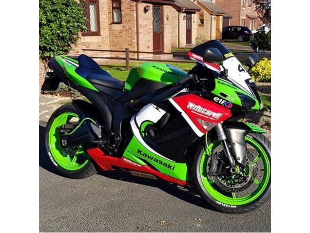 Green Red 2007-2008 Kawasaki ZX6R Motorcycle Fairings