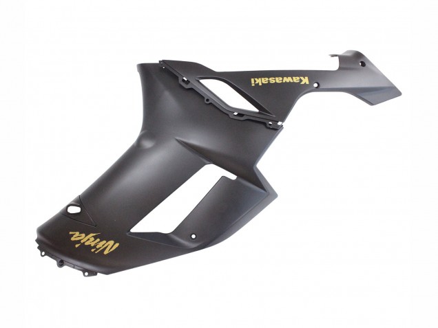 Matte Black with Yellow Logo Ninja 2007-2008 Kawasaki ZX6R Motorcycle Fairings