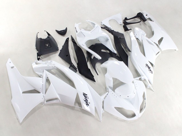 White Black Ninja 2009-2012 Kawasaki ZX6R Motorcycle Fairings