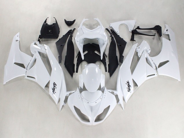 White Black Ninja 2009-2012 Kawasaki ZX6R Motorcycle Fairings