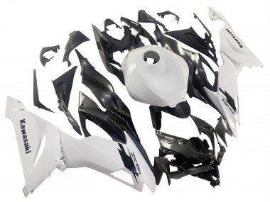 White Black Carbon Fiber 2019-2022 Kawasaki ZX6R Motorcycle Fairings