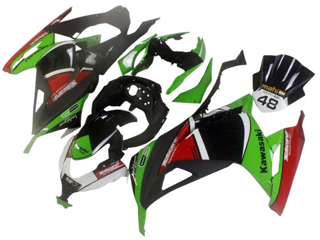 Green White Red Black Elf 2013-2024 Kawasaki EX300 Motorcycle Fairings