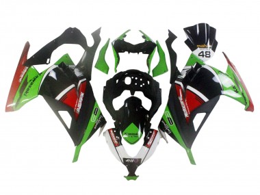 Green White Red Black Elf 2013-2024 Kawasaki EX300 Motorcycle Fairings