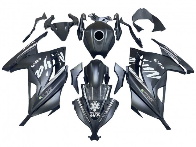Matte Black White Elf Snow 2013-2024 Kawasaki EX300 Motorcycle Fairings