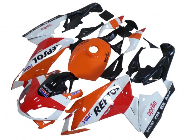 White Orange Red Repsol 2006-2011 Aprilia RS125 Motorcycle Fairings