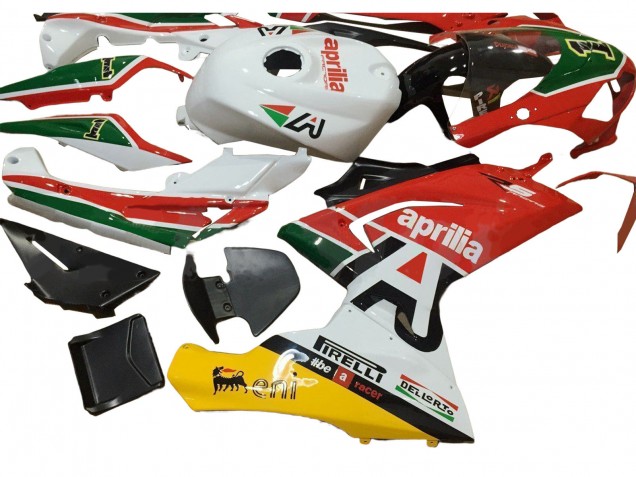 White Red Green 2006-2011 Aprilia RS125 Motorcycle Fairings