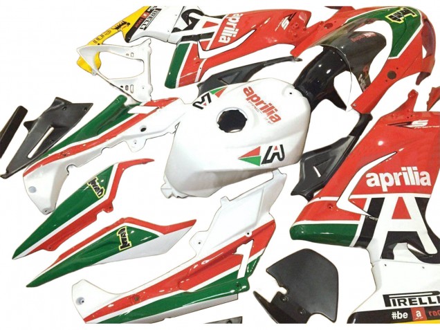 White Red Green 2006-2011 Aprilia RS125 Motorcycle Fairings