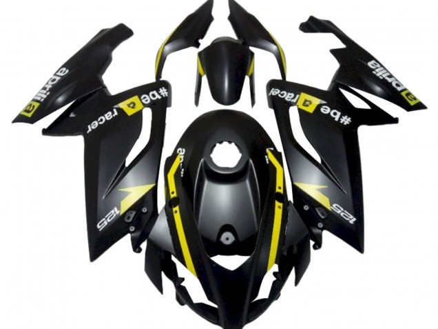 Matte Black Yellow 2006-2011 Aprilia RS125 Motorcycle Fairings