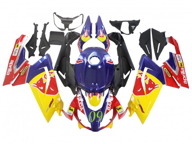 Yellow Dark Blue Red Bull 2006-2011 Aprilia RS125 Motorcycle Fairings