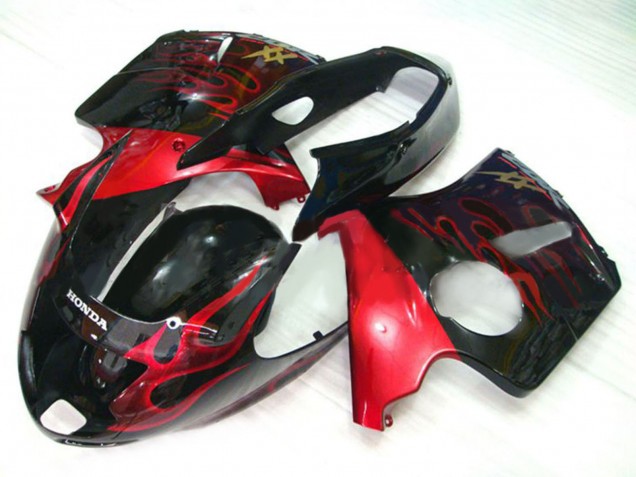 Glossy Black Red Flame 1996-2007 Honda CBR1100XX Blackbird Motorcycle Fairing Kits