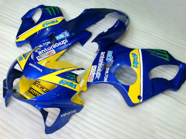 Blue Yellow Green Monster 1999-2000 Honda CBR600 F4 Motorcycle Fairings