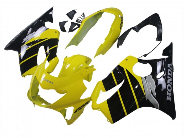Yellow Glossy Black 1999-2000 Honda CBR600 F4 Motorcycle Fairings