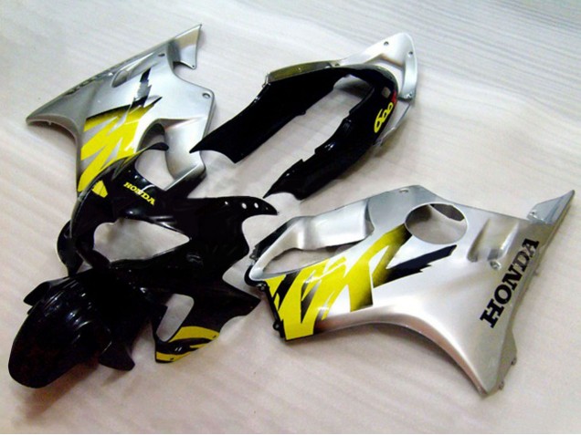 Silver Yellow Glossy Black 1999-2000 Honda CBR600 F4 Motorcycle Fairings