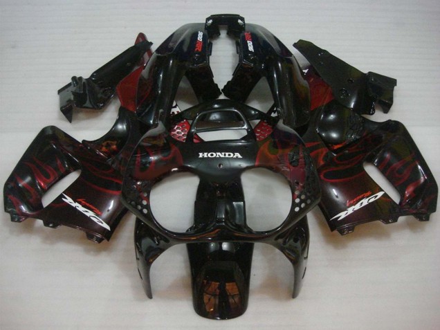 Glossy Black Red Flame 1992-1993 Honda CBR900RR 893 Motorcycle Fairings