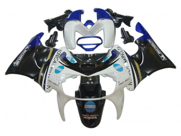 White Blue Glossy Black Konica Minolta 1998-1999 Honda CBR900RR 919 Motorcycle Fairings