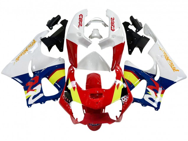 White Red Yellow Blue 1998-1999 Honda CBR900RR 919 Motorcycle Fairings