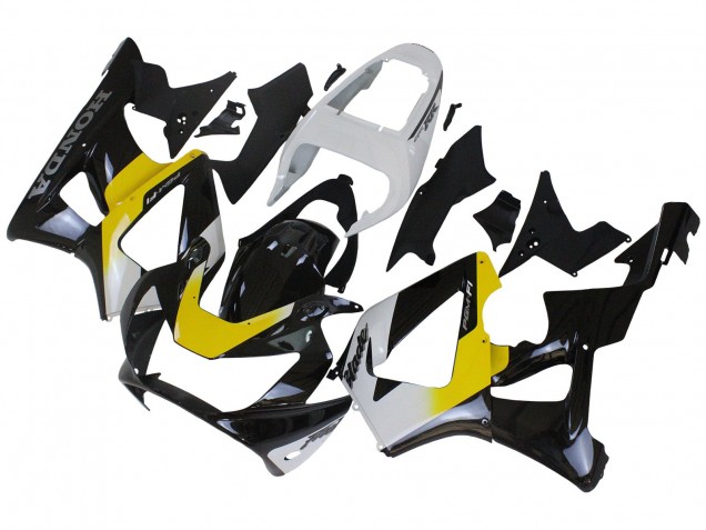 White Yellow Glossy Black 2000-2001 Honda CBR900RR 929 Motorcycle Fairings