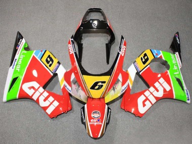White Red Yellow Blue Green Black Elf Givi 6 2002-2003 Honda CBR900RR 954 Motorcycle Fairings