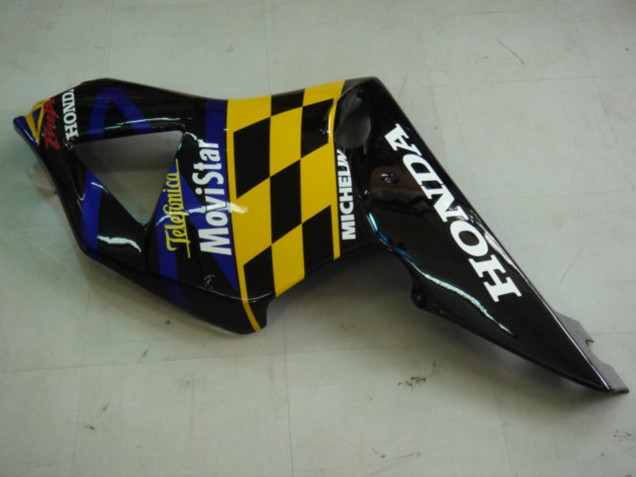 Blue Yellow Glossy Black Telefonica MoviStar Castrol 2002-2003 Honda CBR900RR 954 Motorcycle Fairings
