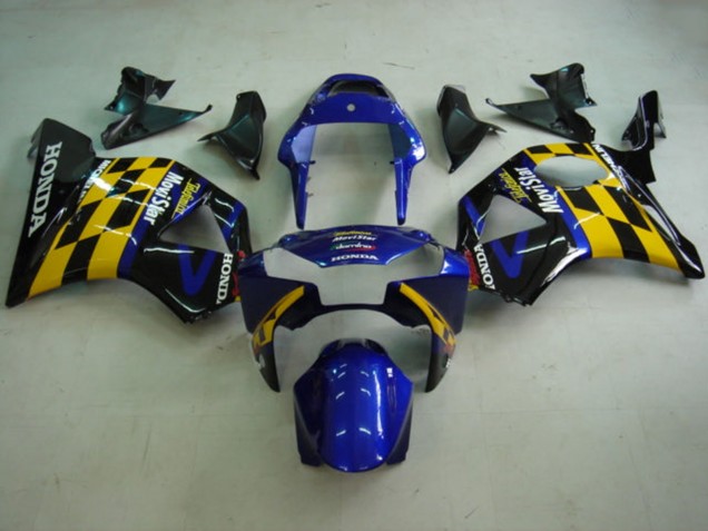 Blue Yellow Glossy Black Telefonica MoviStar Castrol 2002-2003 Honda CBR900RR 954 Motorcycle Fairings