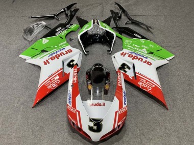 White Red Green Valsir 3 2007-2014 Ducati 848/1098/1198 Motorcycle Fairings