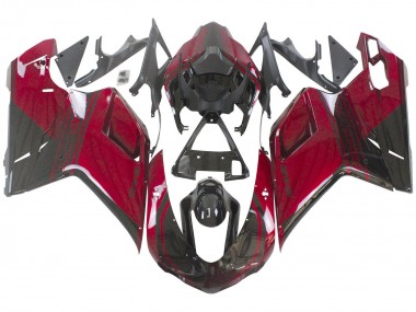 Red Glossy Black 2007-2014 Ducati 848 Motorcycle Fairing