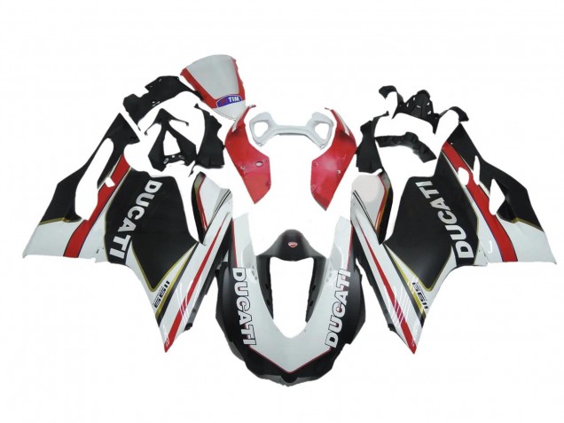 White Red Black 2011-2014 Ducati Panigale 1199 Motorcycle Fairings