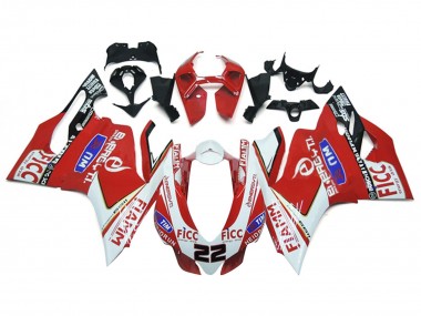 White Red Glossy Black Fiamm Ficc 22 2011-2014 Ducati 1199 Motorcycle Fairings
