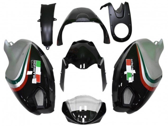 Glossy Black Silver Red Green 2008-2012 Ducati Monster 696 796 1100 1100S Motorcycle Fairings