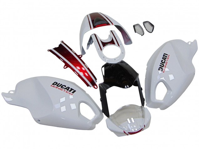 White Red Glossy Black 2008-2012 Ducati Monster 696 796 1100 1100S Motorcycle Fairings