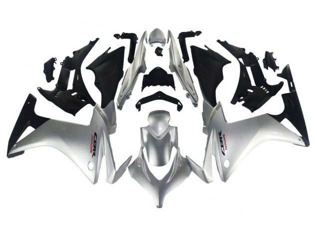 Silver Glossy Black 2013-2015 Honda CBR500R Motorcycle Fairing