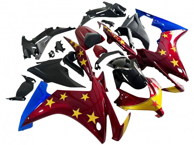 Red Blue Yellow Star 2013-2015 Honda CBR500R Motorcycle Fairings