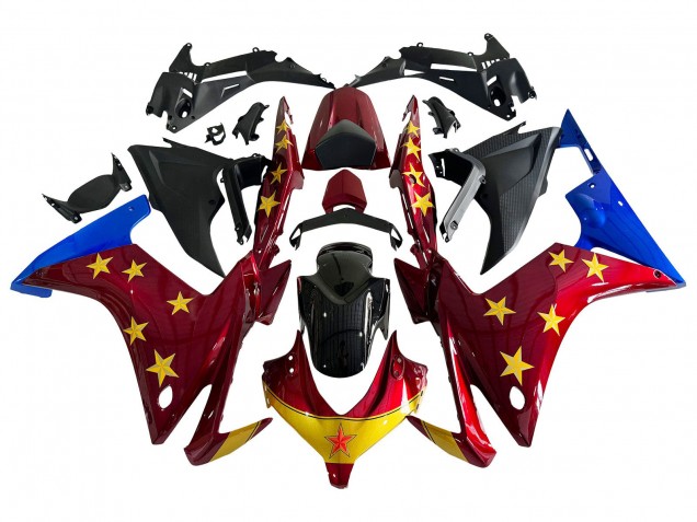 Red Blue Yellow Star 2013-2015 Honda CBR500R Motorcycle Fairings