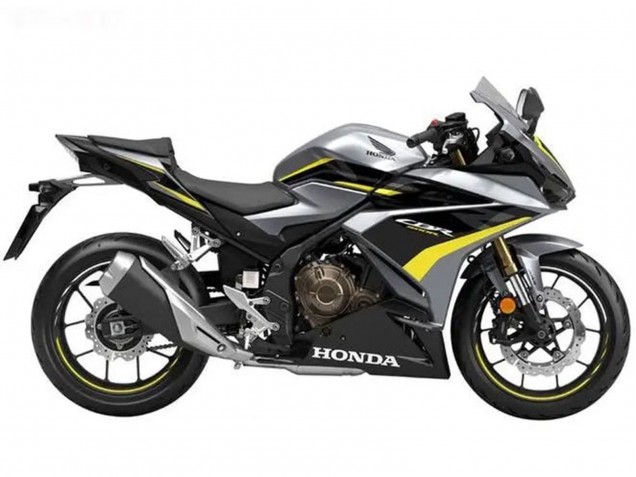 Silver Yellow Glossy Black 2022-2023 Honda CBR500R Motorcycle Fairings