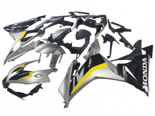 Silver Yellow Glossy Black 2022-2023 Honda CBR500R Motorcycle Fairings