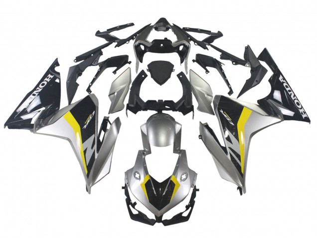 Silver Yellow Glossy Black 2022-2023 Honda CBR500R Motorcycle Fairings