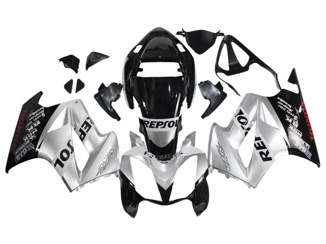 Silver Glossy Black Repsol 2002-2013 Honda VFR 800 Motorcycle Fairings