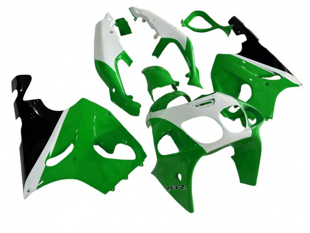 White Green Black 1996-2003 Kawasaki ZX7R Motorcycle Fairings