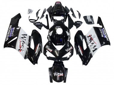 Glossy Black White West 2004-2005 Honda CBR1000RR Motorcycle Fairings