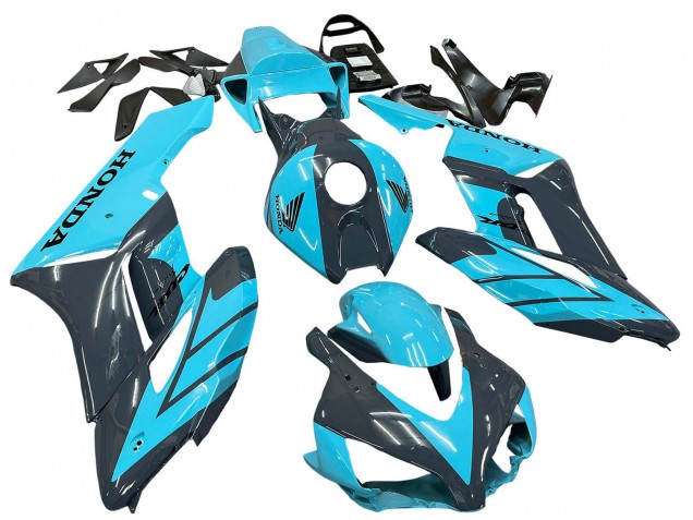 Light Blue Glossy Black 2004-2005 Honda CBR1000RR Motorcycle Fairings
