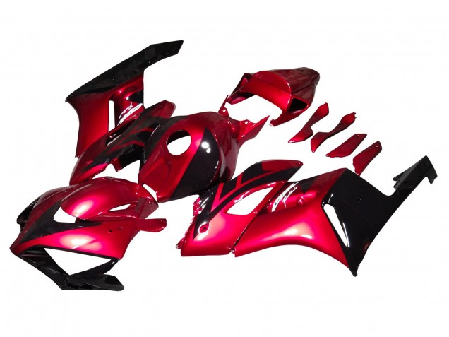 Red Glossy Black Stripe 2004-2005 Honda CBR1000RR Motorcycle Fairings